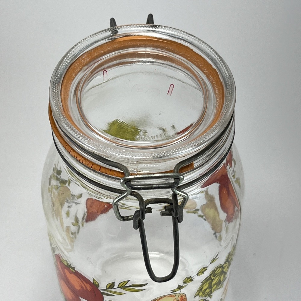 Vintage ARC SPICE of LIFE 2L Glass Jar Canister France Mushroom Cottagecore Boho - Picture 5 of 16